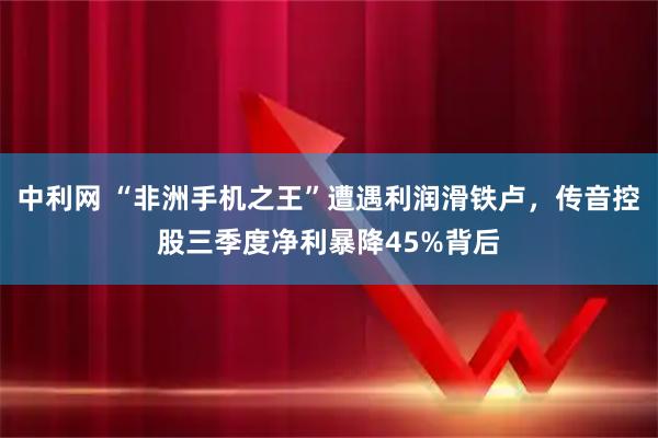 中利网 “非洲手机之王”遭遇利润滑铁卢,传音控股三季度净利暴降45%背后