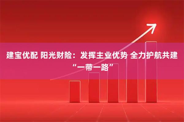 建宝优配 阳光财险：发挥主业优势 全力护航共建“一带一路”